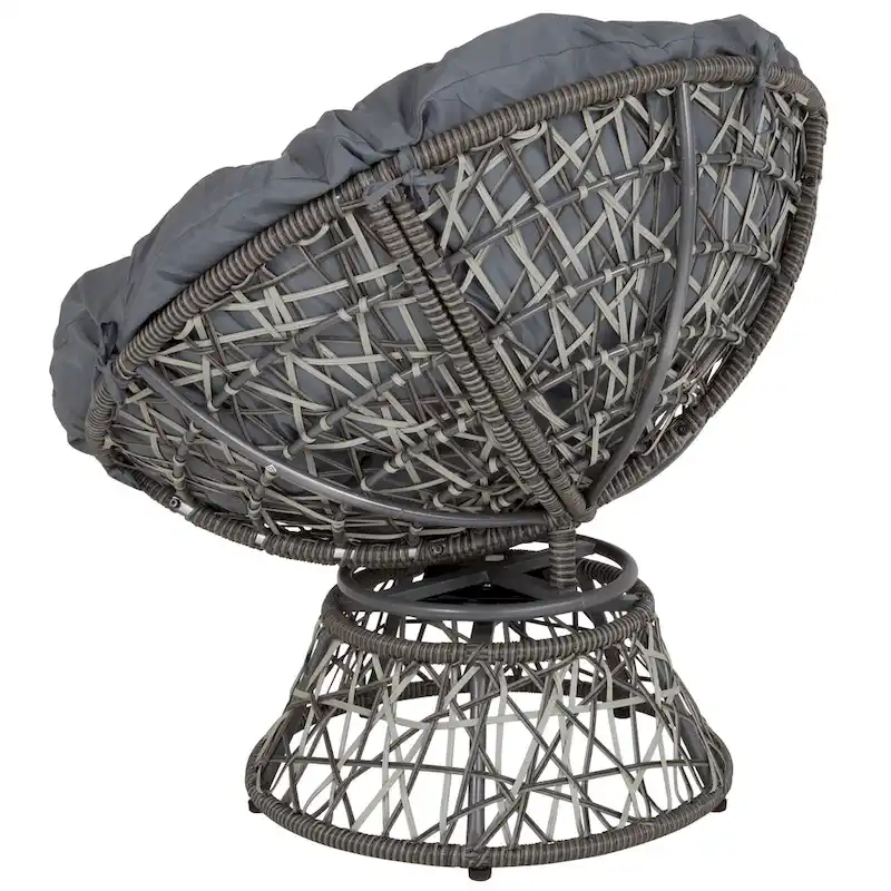 Papasan Swivel Patio Lounge Chair