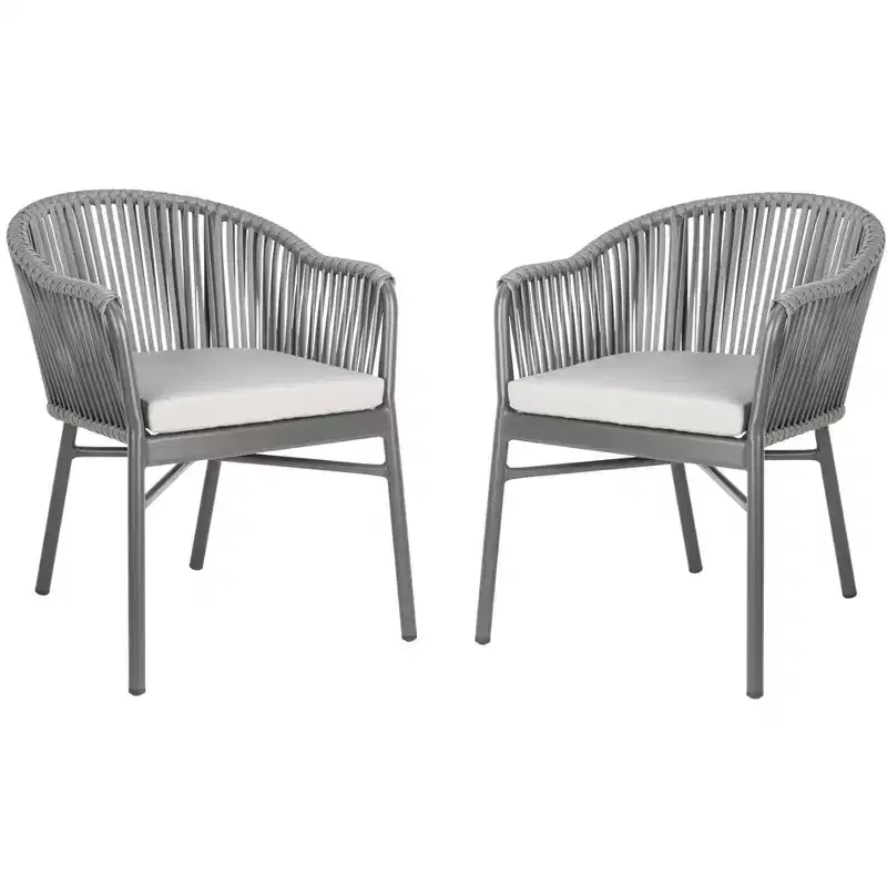 Stefano Rope Chair (Set Of 2) - Indoor/Outdoor - PAT4026 - Gray - Safavieh