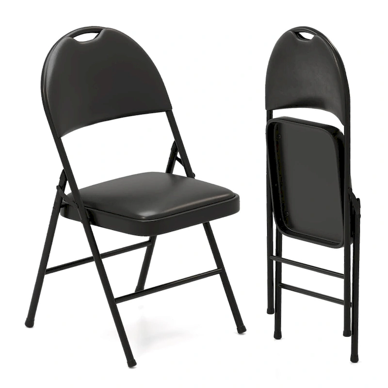 Costway 2/4/8/10/12 PCS Folding Padded Party Chairs with Metal Frame