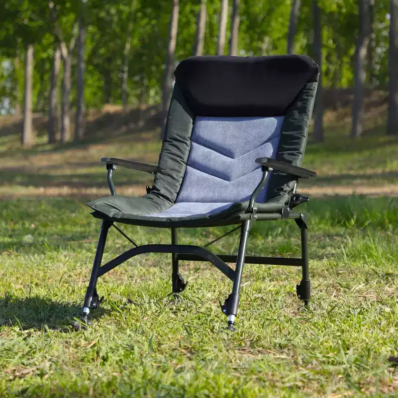 Okak Portable Camping Chairs with Adjustable Backrest, Hunting Chair with Headrest and Armrest Design, Camp Chair for Outdoor Camping