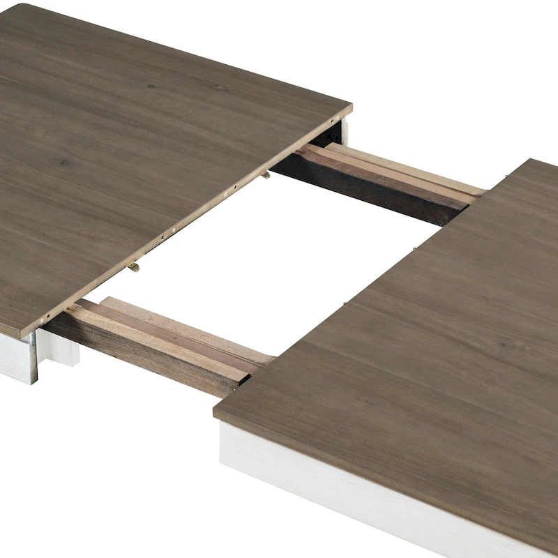 7-Piece Wooden Dining Table Set with 12 Leaf