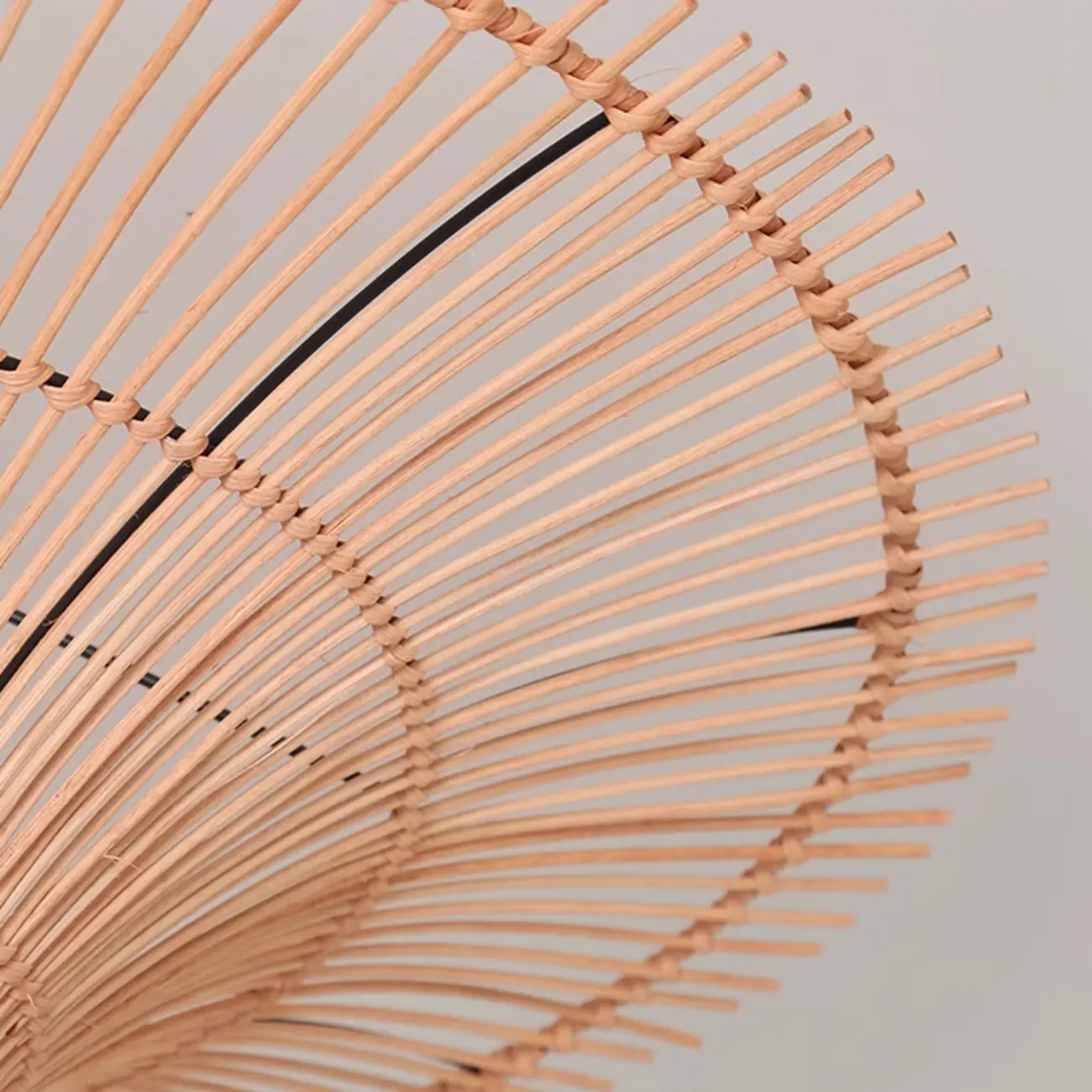 Natural Woven Rattan Bohemian Semi Flush Ceiling Light