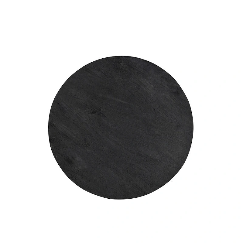 Timbergirl Black mango wood coffee table with gold drum base - 32