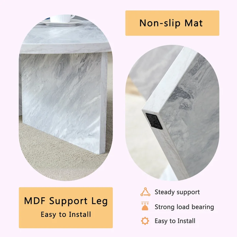 Modern Round MDF Coffee Table Durable Living Room Center Table