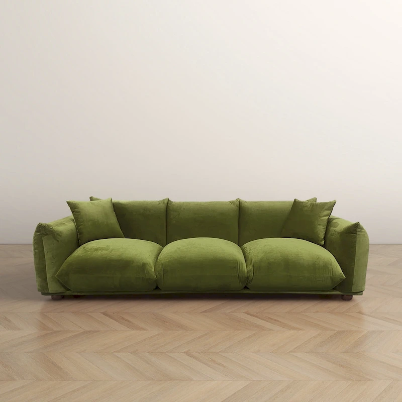 Arten Mid-Century Modern Luxury Boucle/Velvet Couch