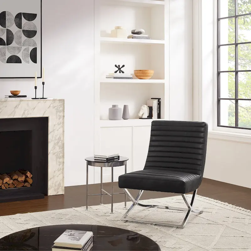 Art Leon Retro Armless Leather Chair