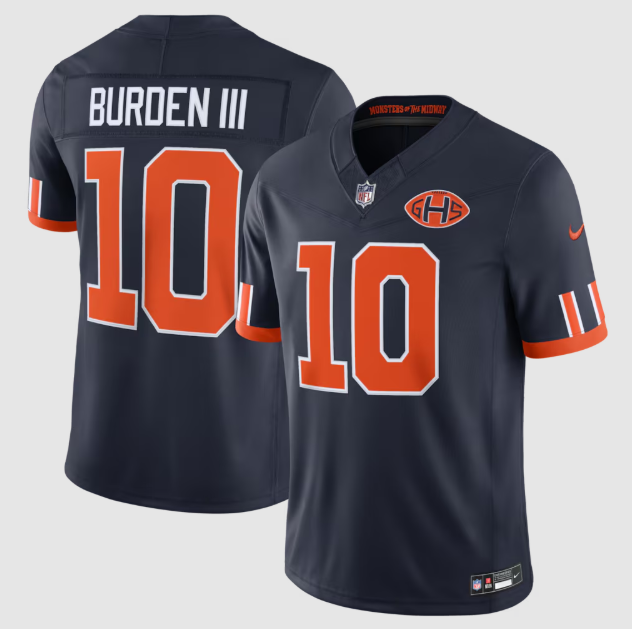 Chicago Bears Luther Burden III Navy 2026 Rivalries Collection Stitched Limited Jersey