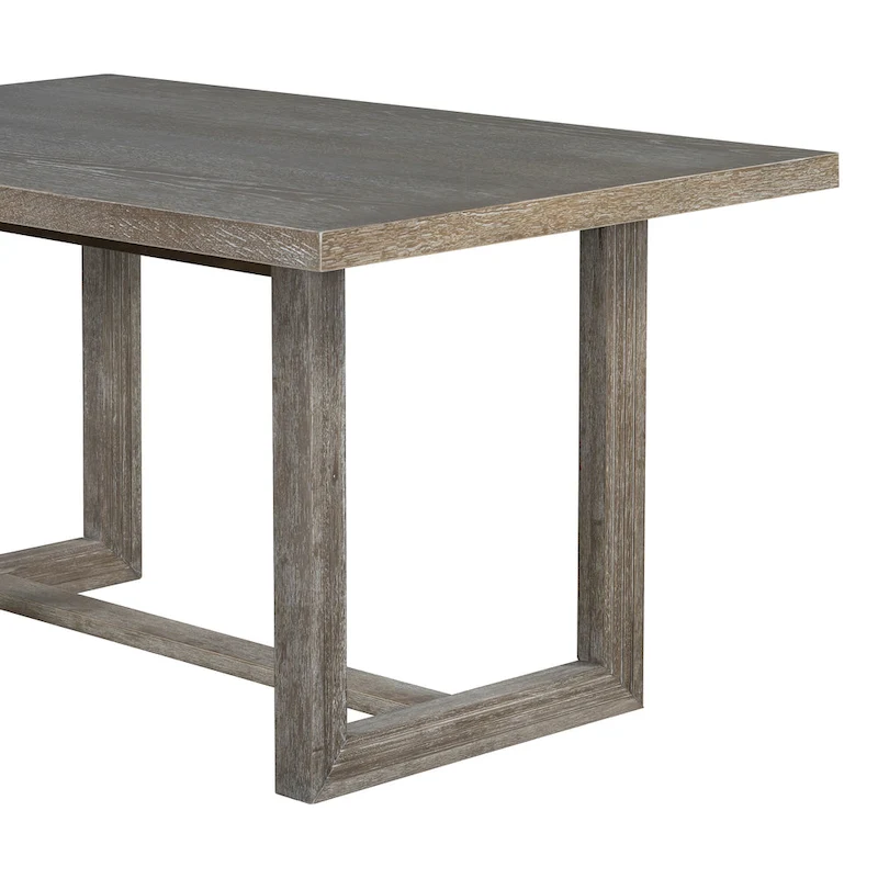 6 Piece Dining Table Chair Set, Wooden Kitchen Furniture Set with Acacia Wood Rectangular Table, 4 Chairs and 1 Bench