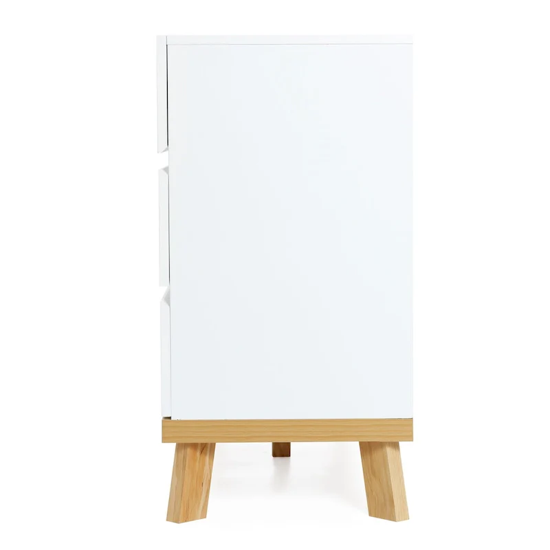 Modern White Wood 6-Drawer Dresser