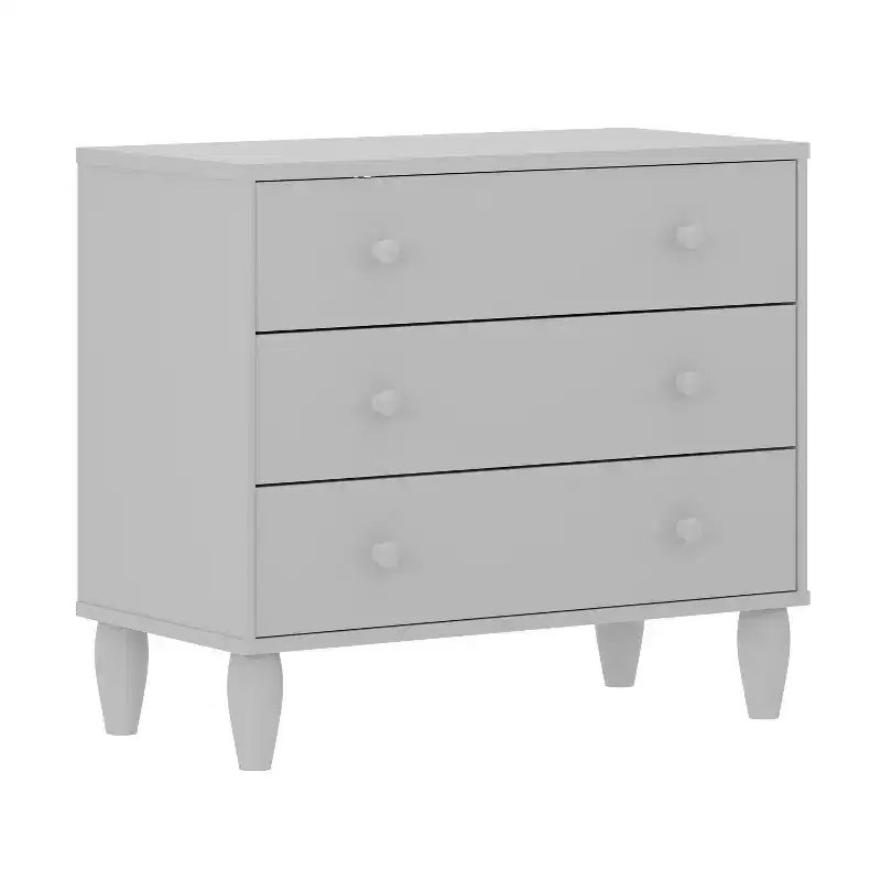Buzz & Bloom Small Kids 3-Drawer Wood Dresser Chest for Bedrooms