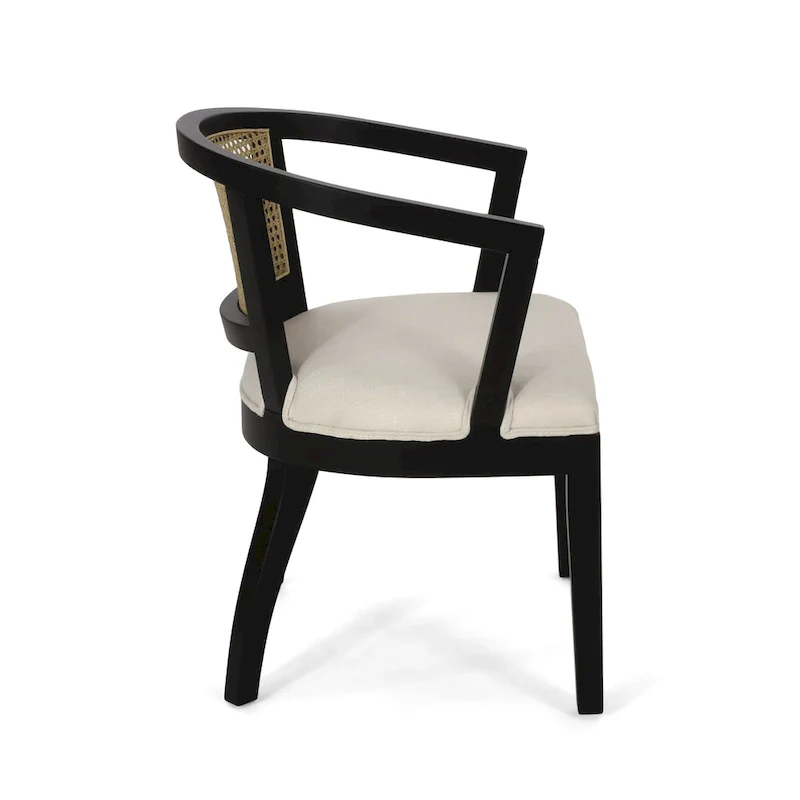 Upholstered rubberwood dining chair