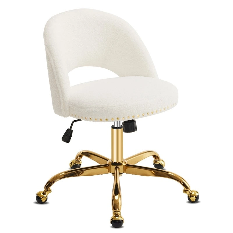 Office Chair Velvet Desk Chair Swivel Armchair Cute Modern Fabric Home Office Desk Chairs with Wheels