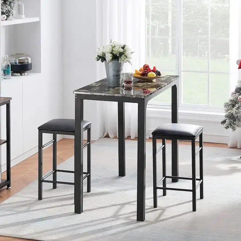 VECELO 3-Pieces Counter Dining Table Set