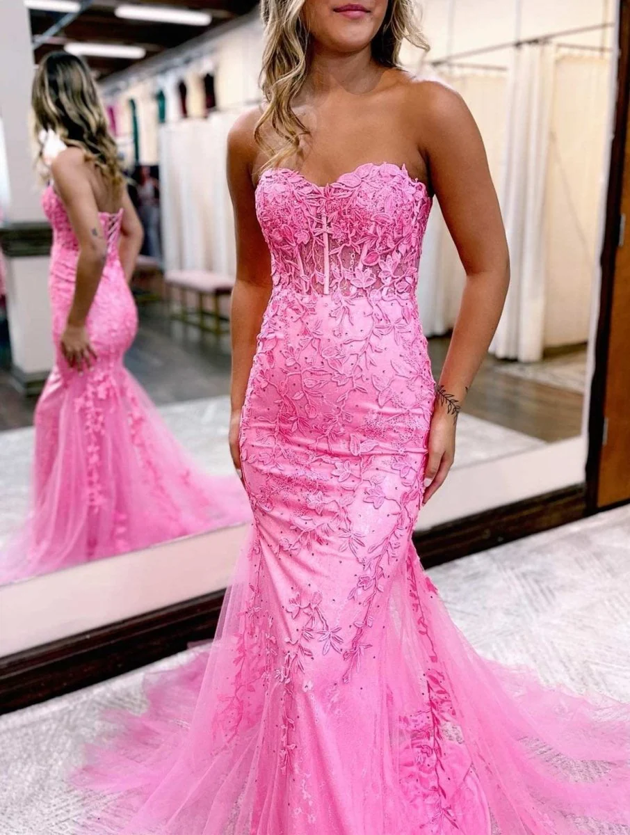 Mermaid Sweetheart Tulle Lace Prom Dress