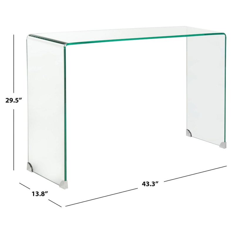 SAFAVIEH Jerri Clear Console Table - 43.3 x 13.8 x 29.5 - 43Wx14Dx30H