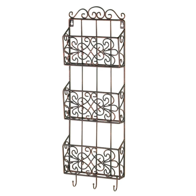 29  Brown Rustic Vintage Charm Triple Wall Rack