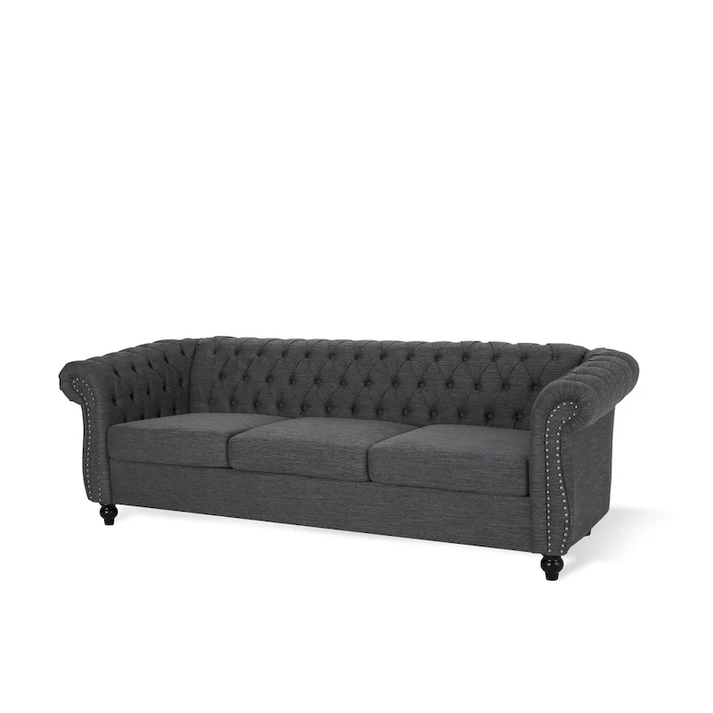 Chesterfield Button Tufted 3-seater Sofa with Nailheads