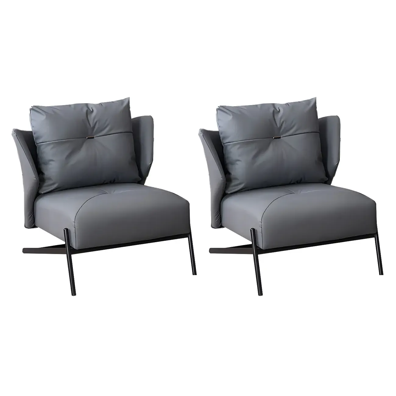 Modern Cat-Resistant Leather High Back Accent Chair