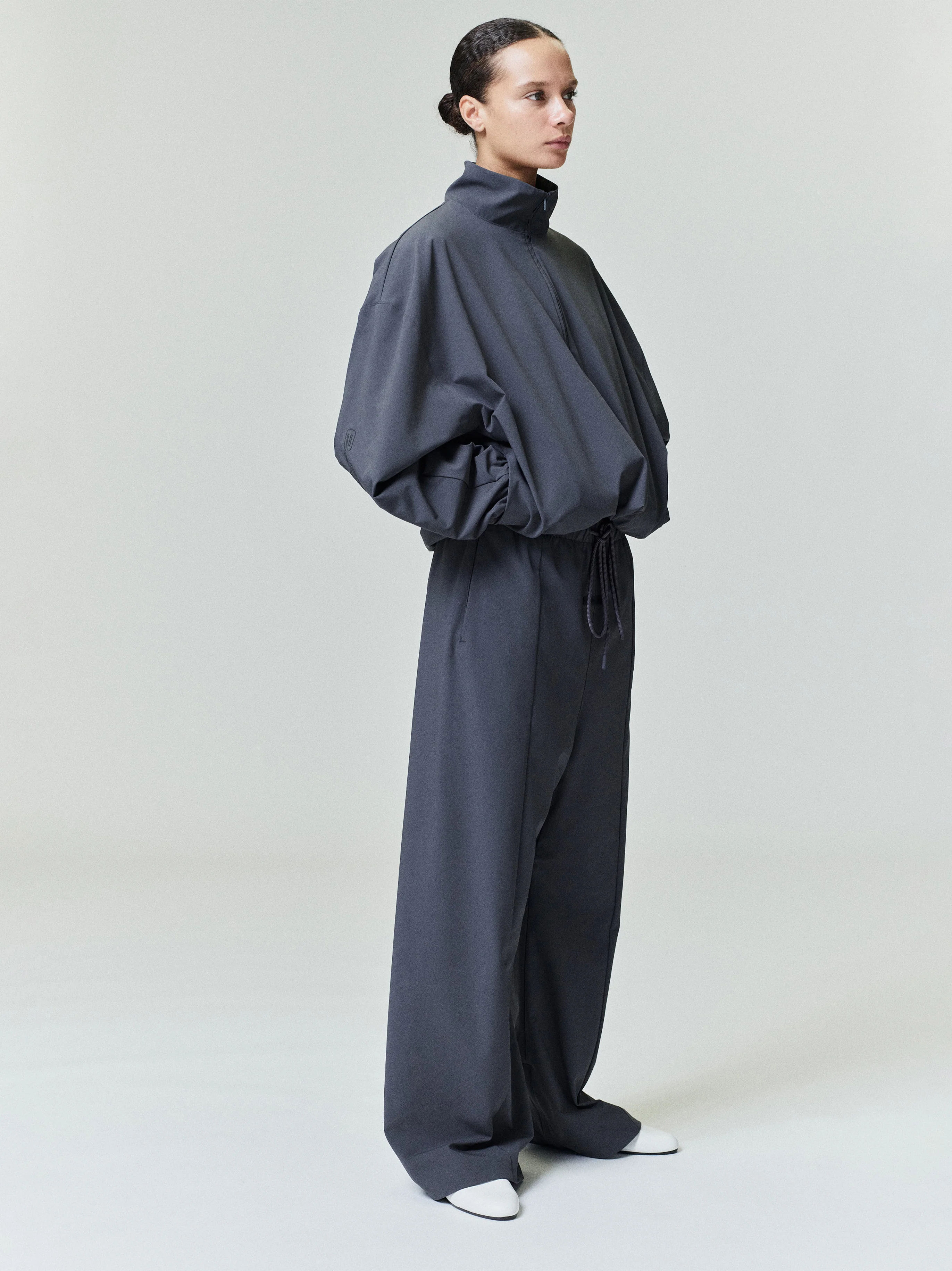 Womens Nylon Half Zip Track Jacket