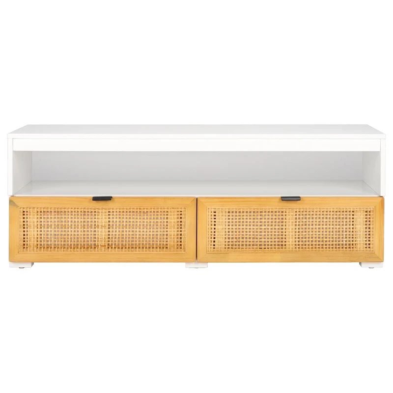 SAFAVIEH Kaitlyn 2-Drawer 1-Shelf Entertainment Media Stand (Fits Up To 55 Flatscreen TV) - 48Wx16Dx17H