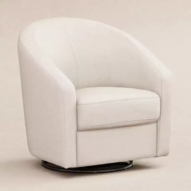 Swivel Glider Chair with 360° Rotation, Upholstered Seat, 30.5