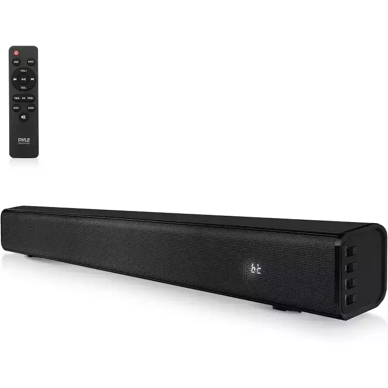Pyle Wave Base Wireless BT Streaming Tabletop Soundbar - Black - PSBVSN60 - Includes Remote Control & HDMI (ARC)