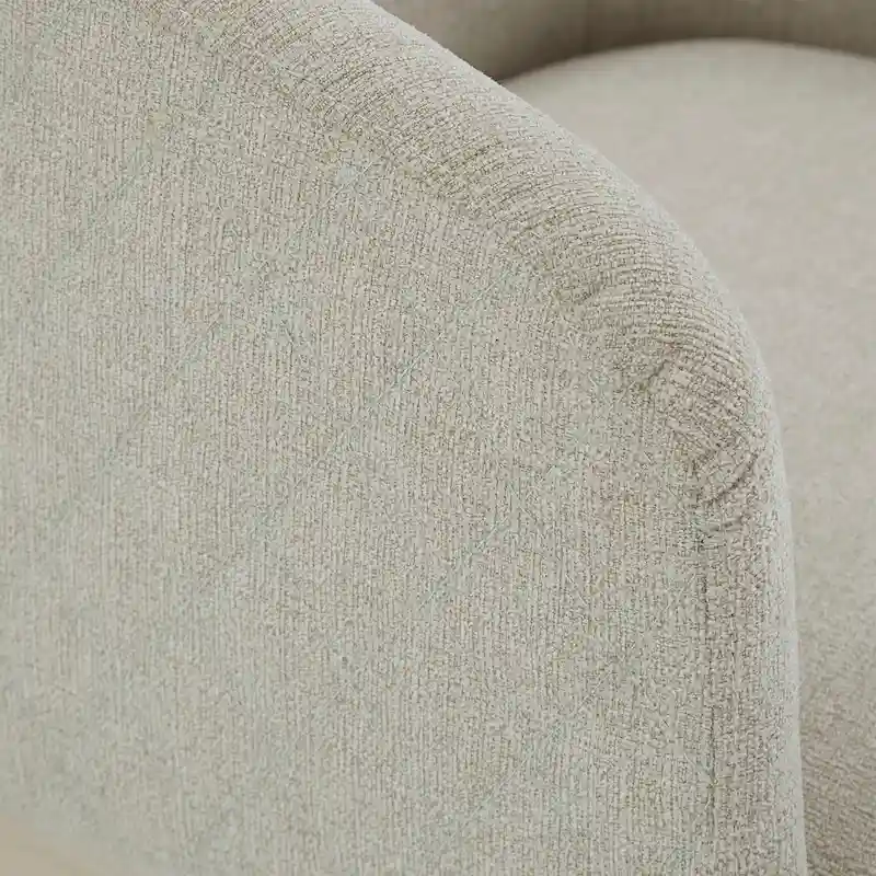 Upholstered Dining Chair with Diamond Pattern Back – Beige, Single