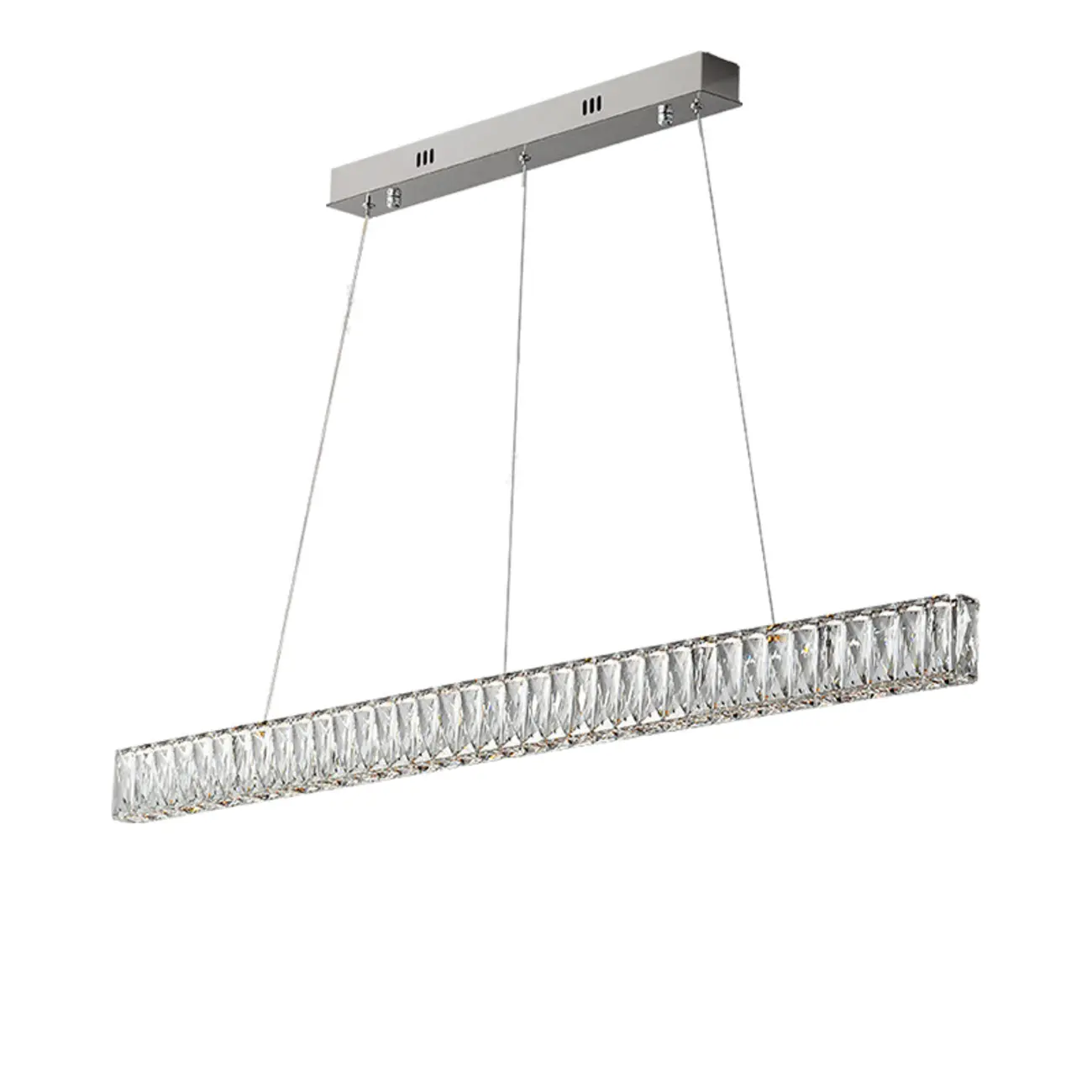 Rectangle Crystal Kitchen Island Pendant Light Dimmable LED
