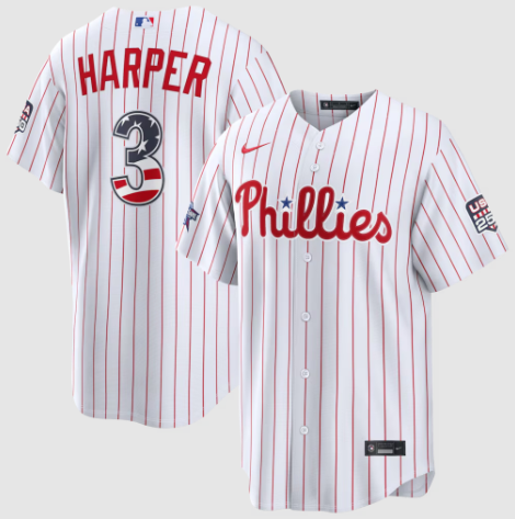 2026 All-Star Edition Stars & Stripes Philadelphia Phillies Bryce Harper White Stadium Jersey