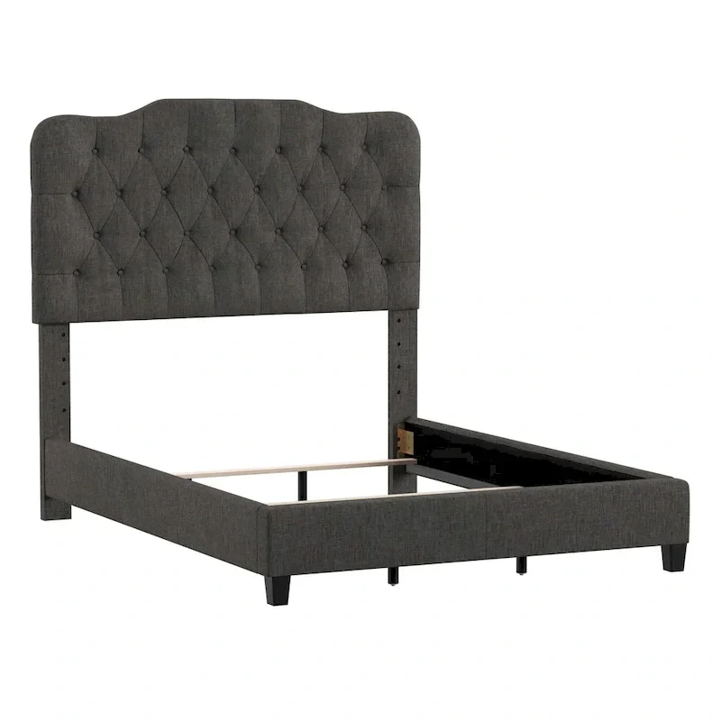 Upholstered Bed with Adjustable Headboard