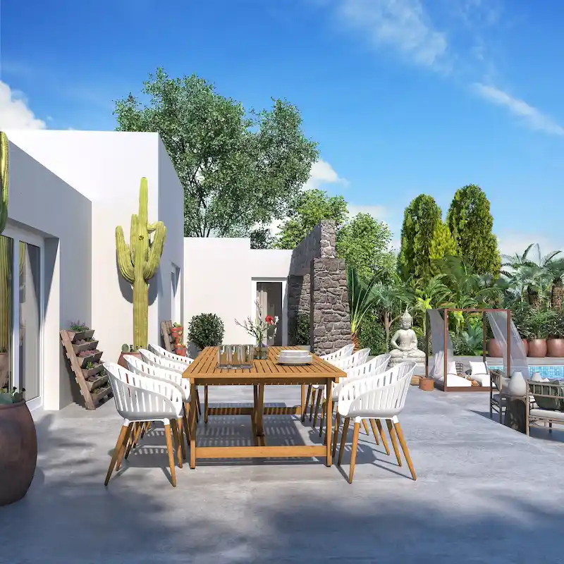 Amazonia Rawlins 9pc 100 FSC Wood Outdoor Patio Dining Set