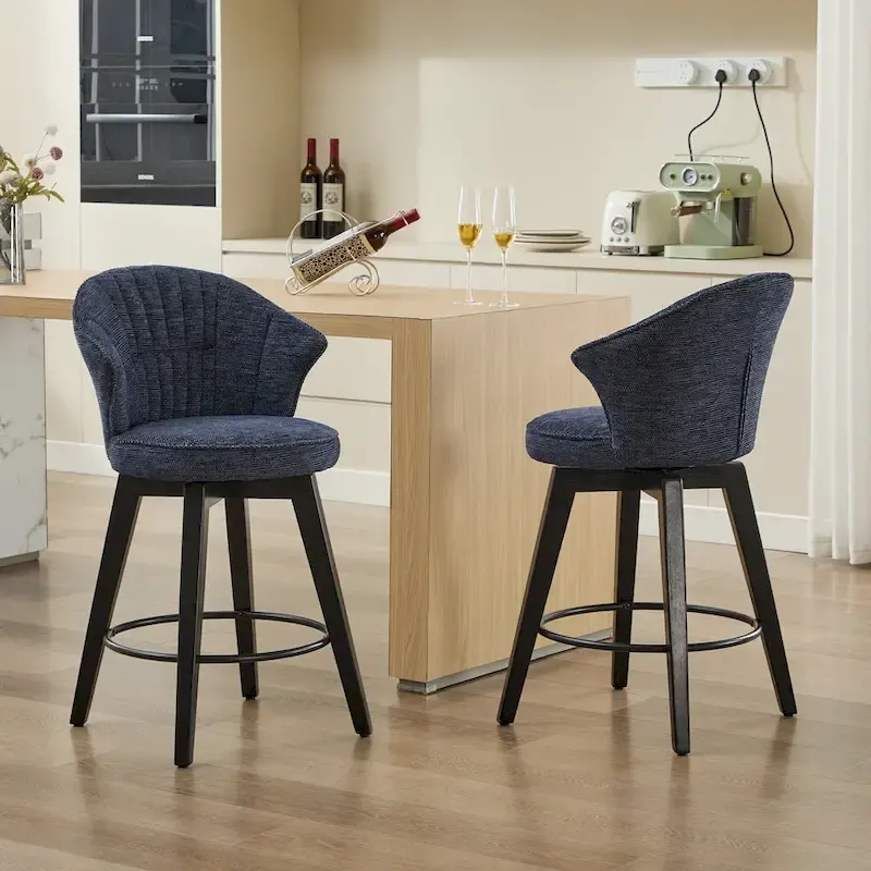 Wing Back Swivel Bar Stools Set of 2 - 25