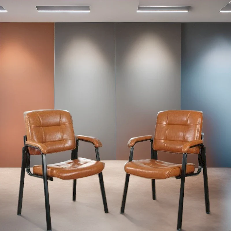 Premium Leather Executive Office Chairs with Padded Armrest