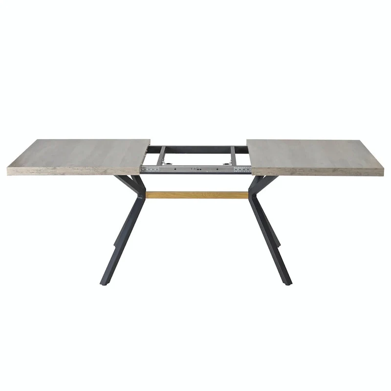 Retro Rectangular Dining Table with Carole Top and Black Embossed Center Plate