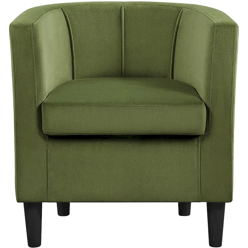 Modern Barrel-shaped Chair Upholstered Velvet Club Chair