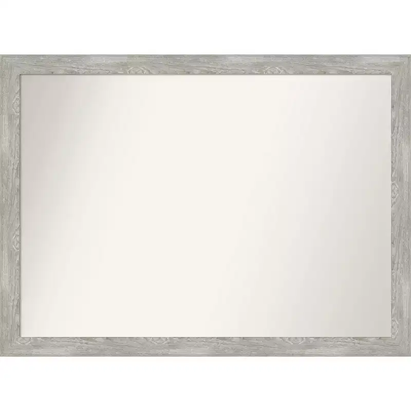 42" x 31" Non-Beveled Dove Gray Wash Narrow Wall Mirror - Amanti Art