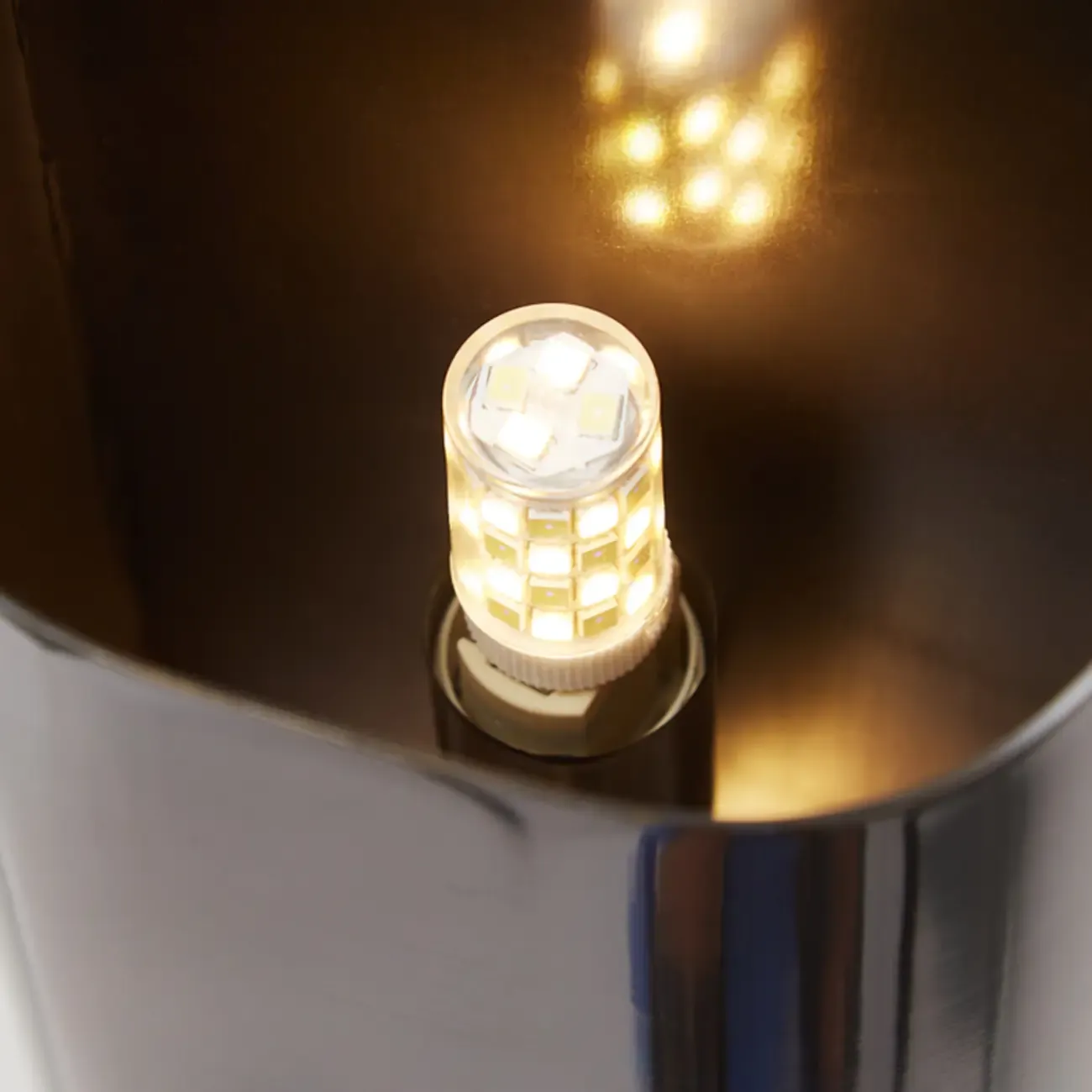 2-Light Copper LED Wall Lamp in Gold/Black Finish