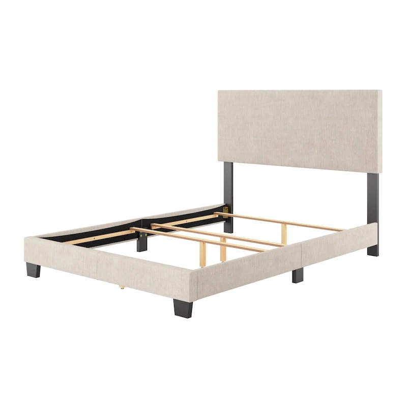 Full/Double Upholstered Bed Frame with Padded Headboard