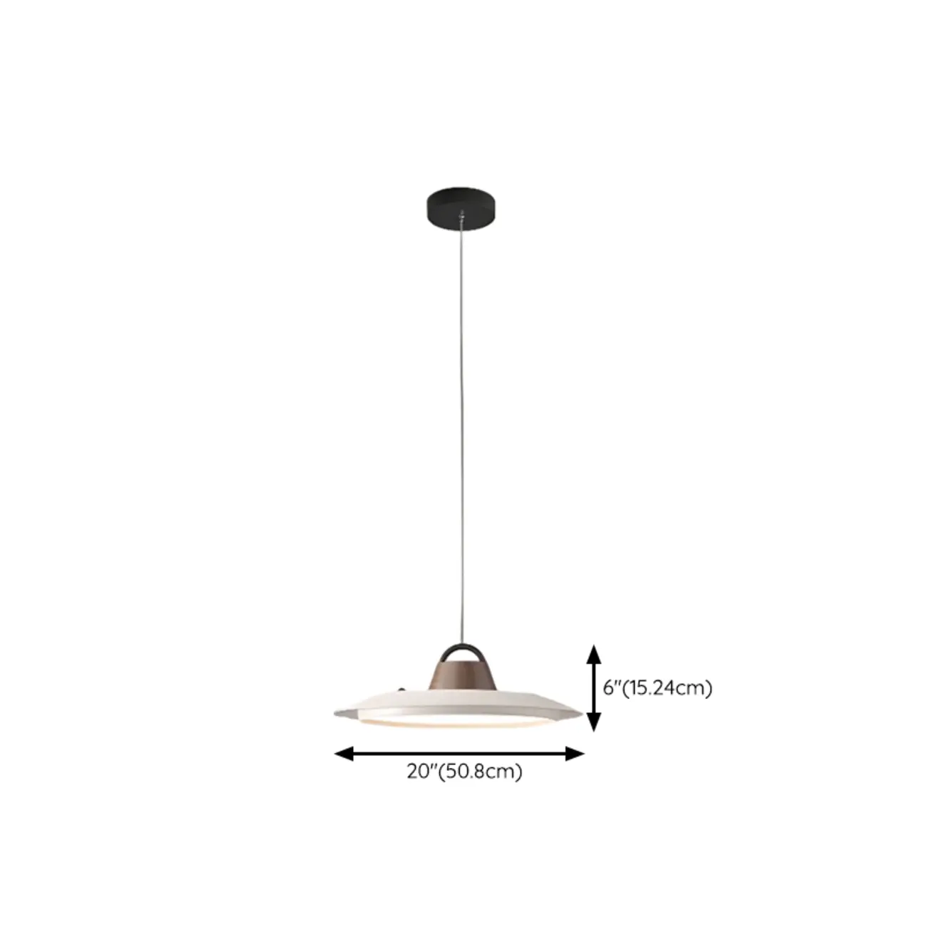 White Barn Metal Walnut Dimmable Hanging LED Pendant Light