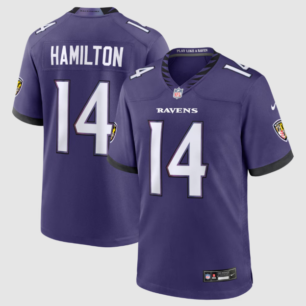 Baltimore Ravens Kyle Hamilton Purple Team Game Jersey