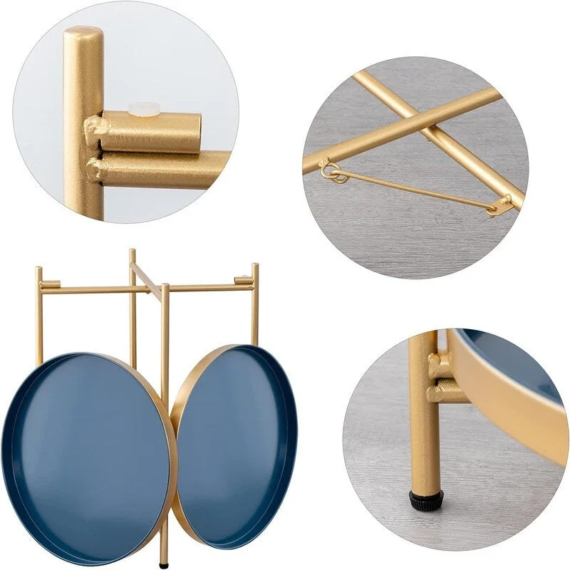 Table 2-Tier Metal Sofa Side Table - 15D x 15W x 20H