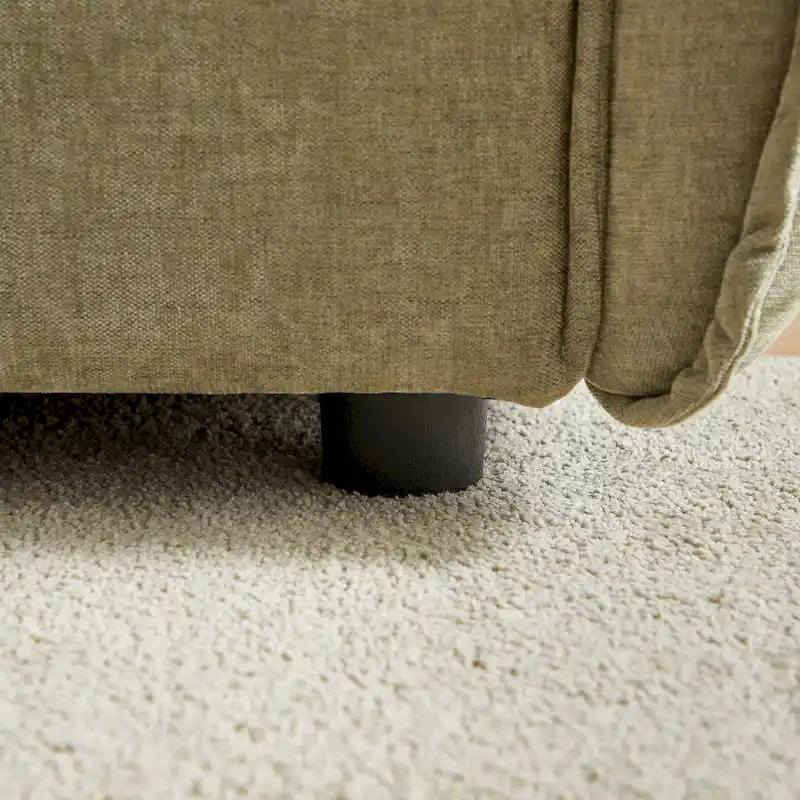 Linen 6-Seat Modular Sofa Set with 3+3 Seater Combo and Wooden Frame & 4 Pillows