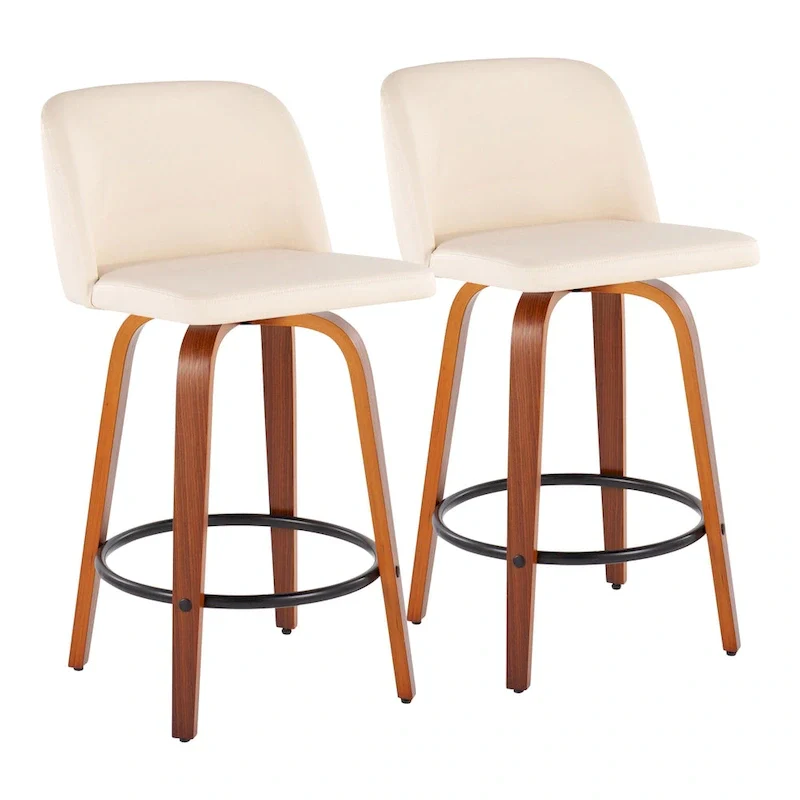 Carson Carrington Vallberga 26  Counter Stool with Black Round Footrest (Set of 2)