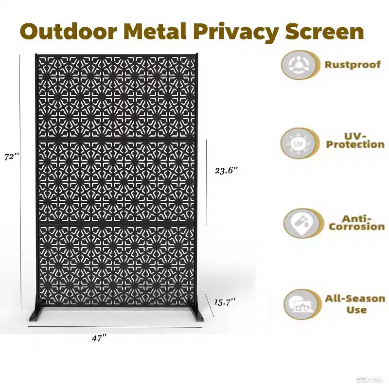 72 H Decorative Metal Garden Fences  Yard & Flower Bed Borders with Scroll Design, Rust-Proof Snap-Together Panels  Privacy Fencing