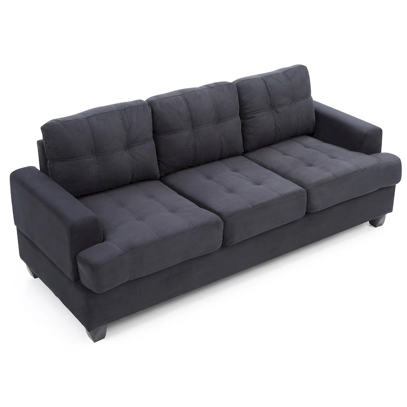 Sandridge 79 in. W Flared Arm Microfiber Straight Sofa - 34L x 79W x 36H
