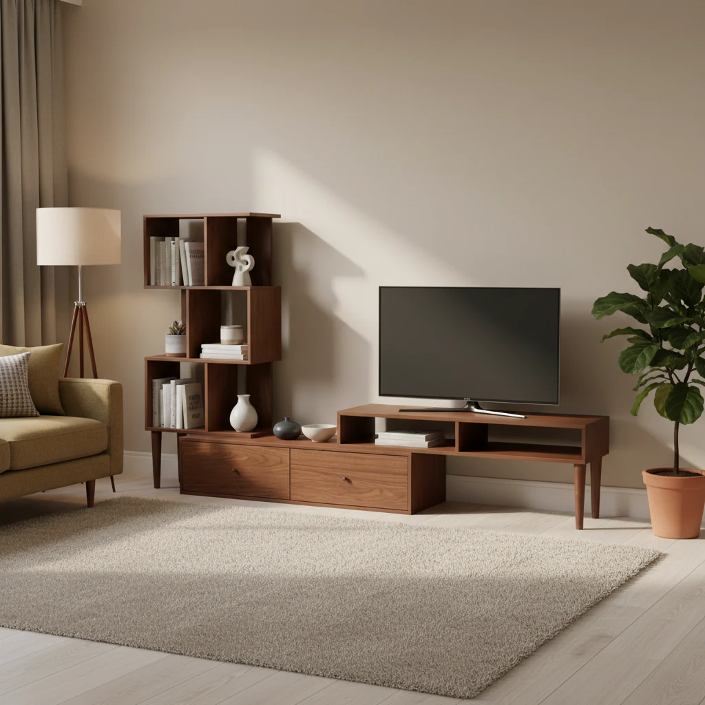 Mid-century Medium Brown Wood TV Stand