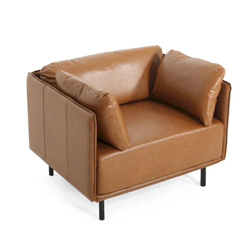 Brown 39.17  Accent Chair with Metal Legs