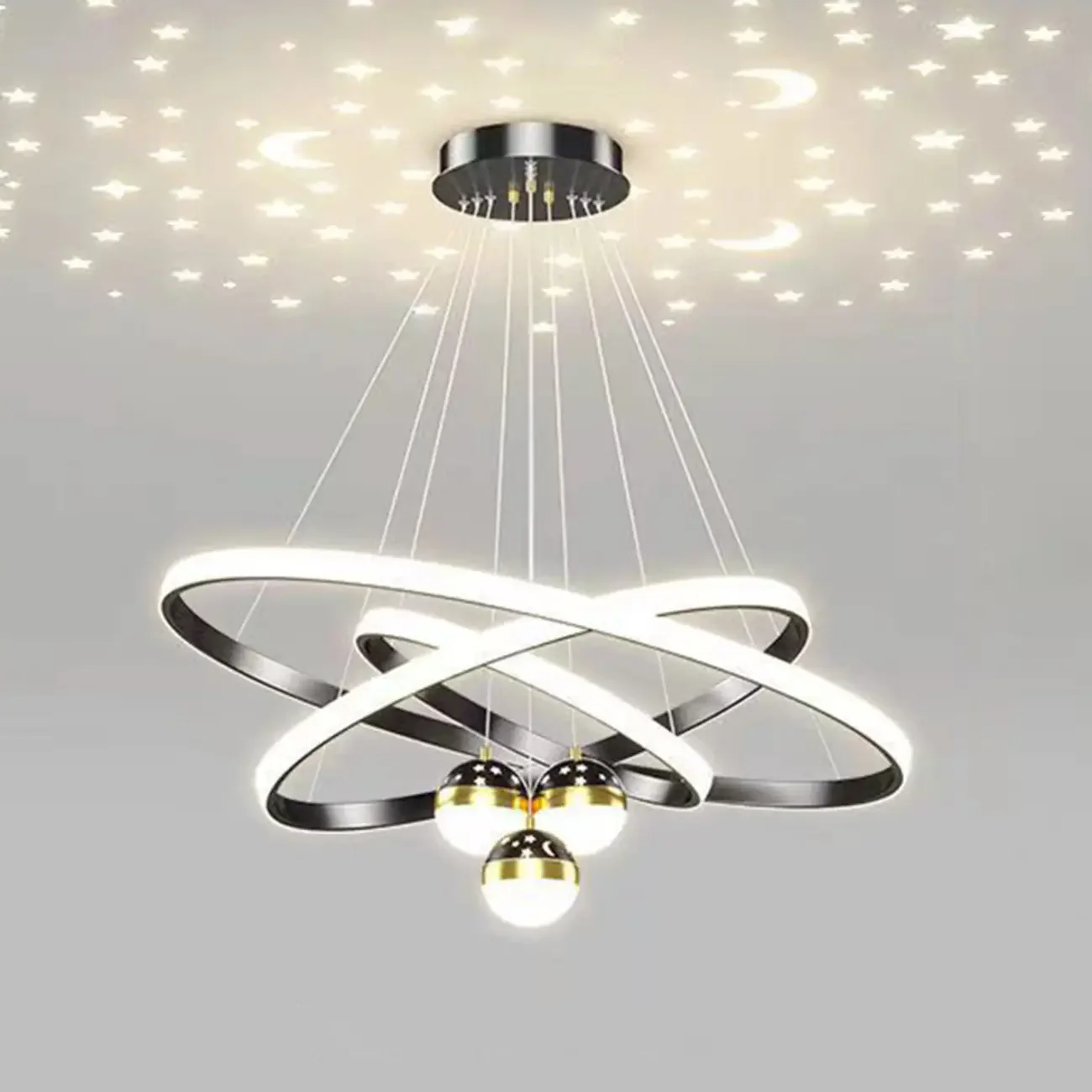 Circle Modern LED Starry Projection Chandelier