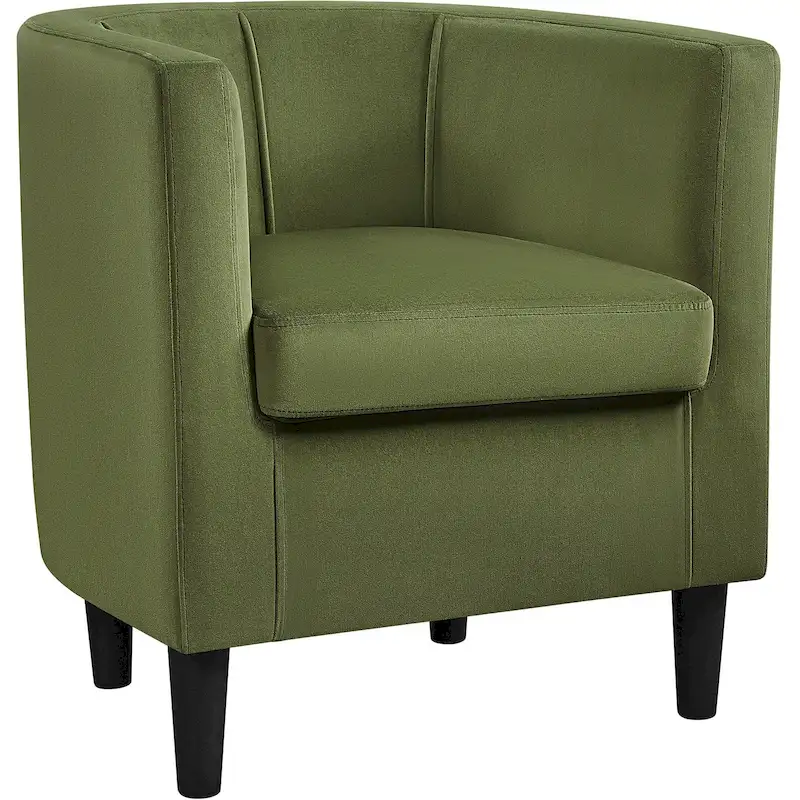 Modern Barrel-shaped Chair Upholstered Velvet Club Chair