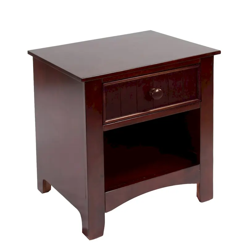 Ettrick Transitional Espresso Wood 1-Drawer Night Stand by Copper Grove